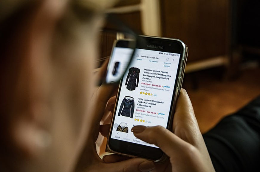 Online shopping on mobile phone