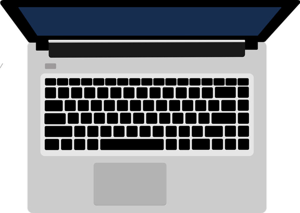 Flat design graphic of a Macbook