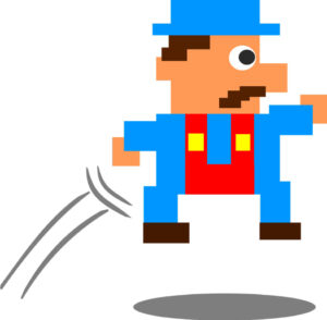 Pixel art of Mario