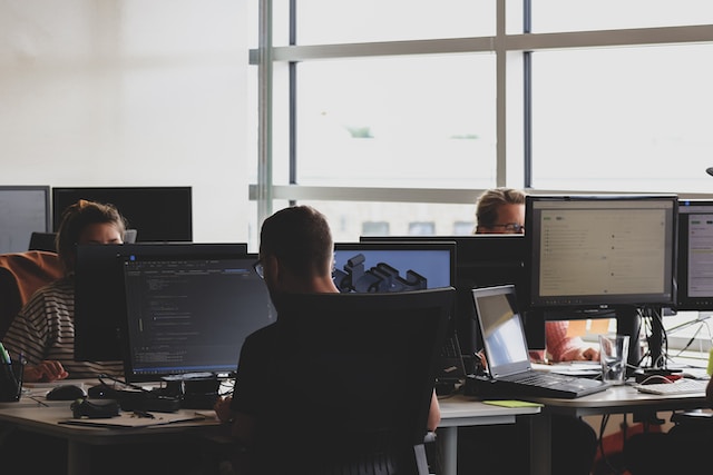 Web developers in the office